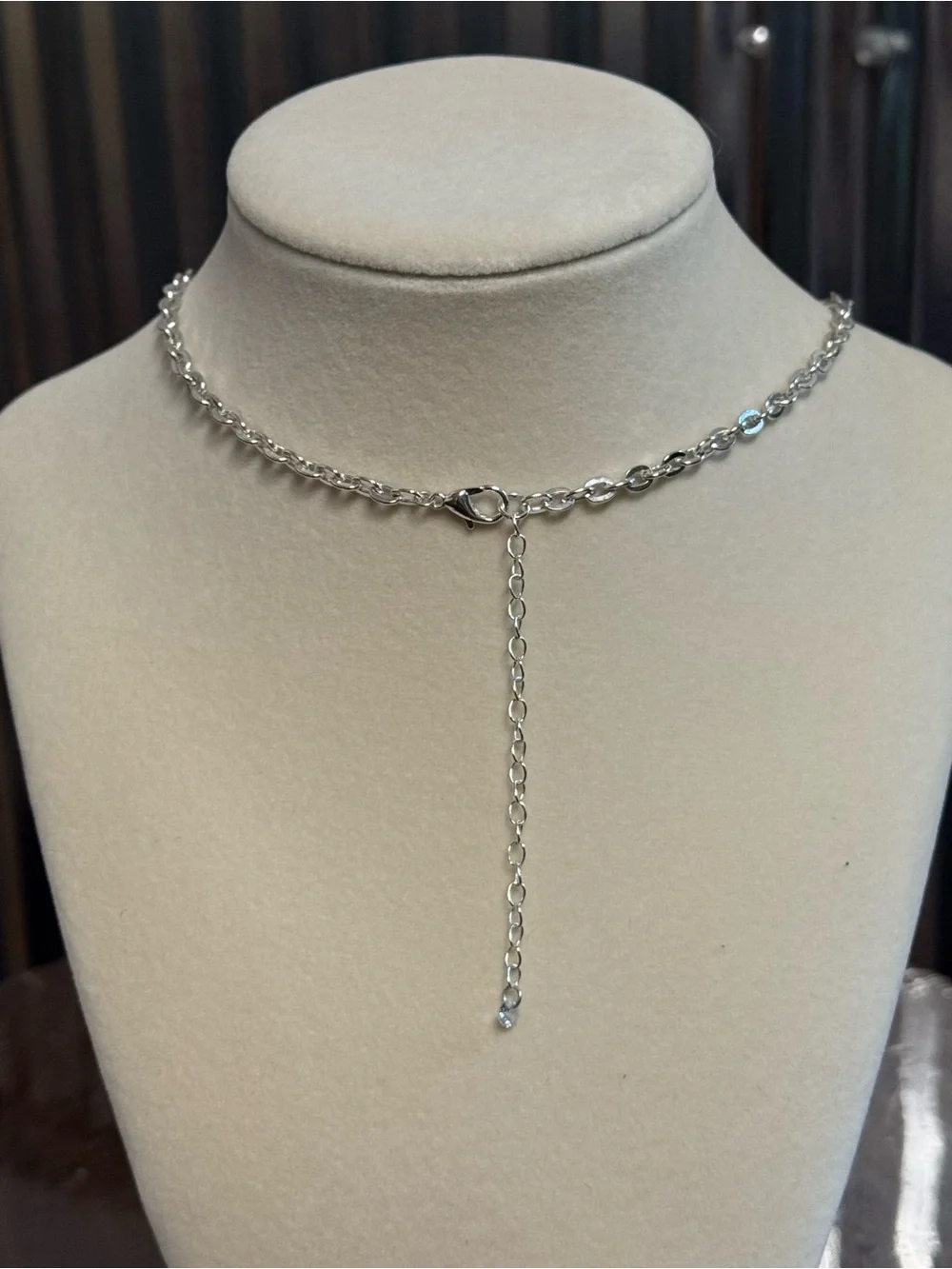Prismatic Crystal Drop Framed in Black Silver-toned Necklace